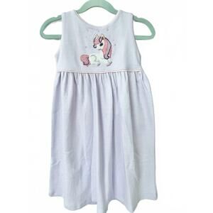 NEW SQUIGGLES girls sassy unicorn button back dress in lavender